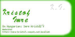 kristof imre business card
